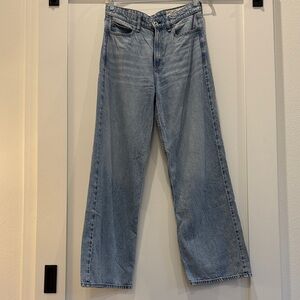 rag & bone Lori Full Length Light Blue Wide Leg Jeans